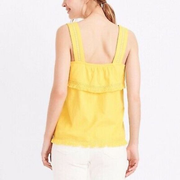 J.Crew Womens Size Small Fringe Knit Tank Top Red Sleeveless 100% Cotton - Picture 14 of 14